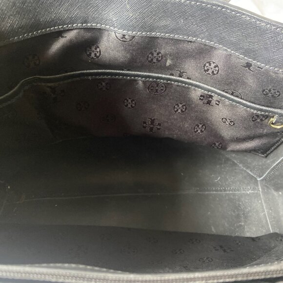 EUC Tory Burch Saffiano Leather - Large Tote Bag - Black - Good condition - Picture 7 of 9